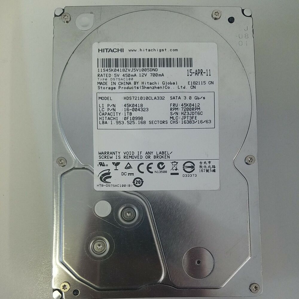 Hitachi 1TB HDS721010CLA332 SATA 3.5 Hard Drive